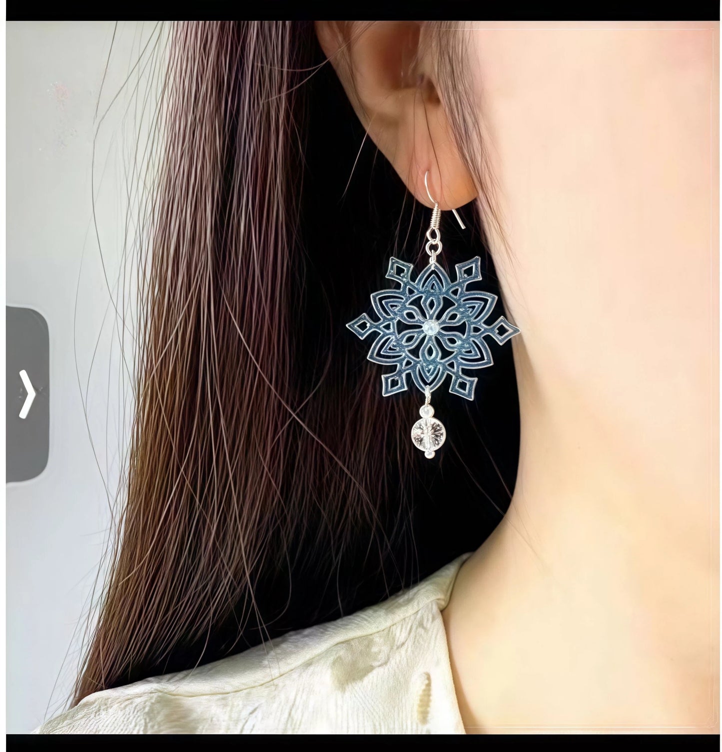First Snowflake Drop Earrings