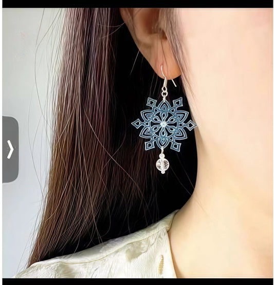 First Snowflake Drop Earrings