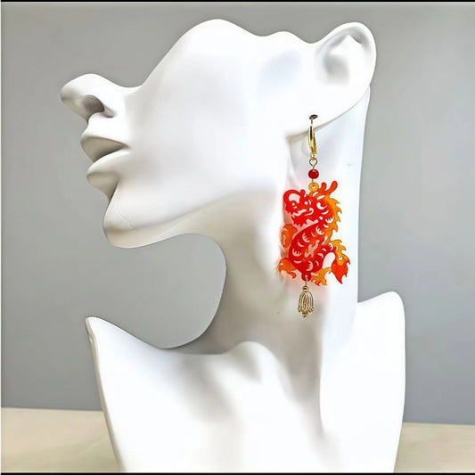 Lucky Dragon Drop Earrings
