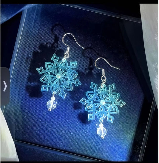 First Snowflake Drop Earrings