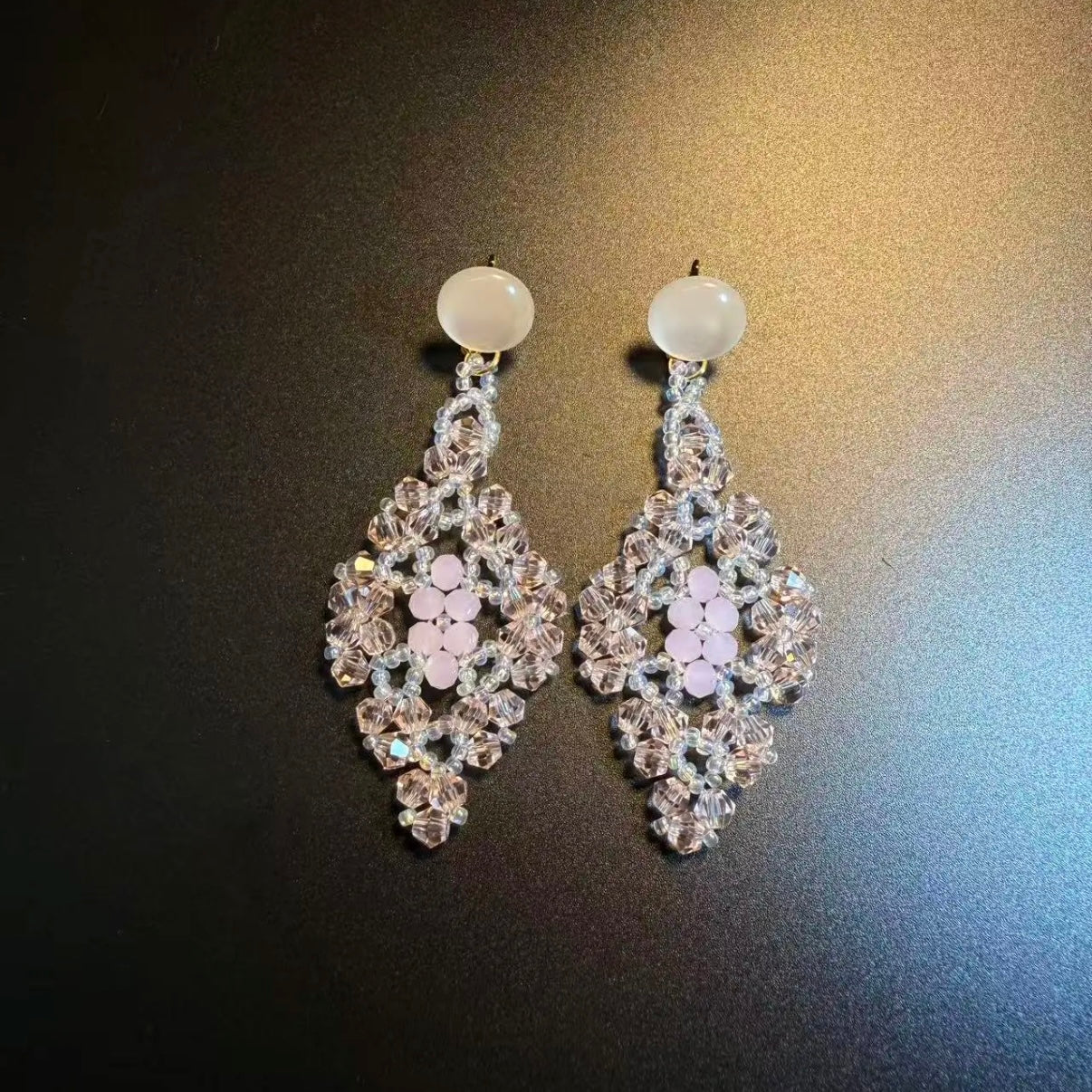 Blush Weave Vintage Earrings